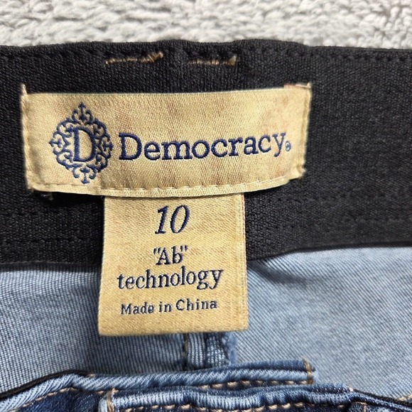 Democracy Jeans Womens 10 Blue Flare Mid Rise Ab Technology Stretch Denim - Picture 7 of 9